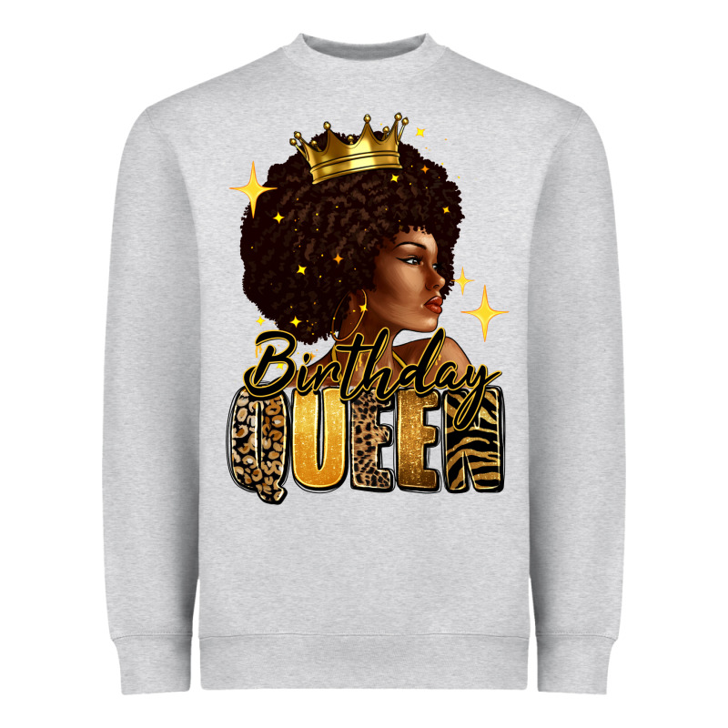 Birthday Queen Afro Girl Heavyweight Sweatshirt by RanaPortraitStore | Teevron