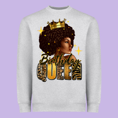 Heavyweight Sweatshirt Birthday queen afro girl