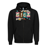 Black daisy gıgı Zipper Hoodie - AdoDesignShop