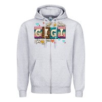 Heather Grey daisy gıgı Zipper Hoodie - AdoDesignShop