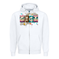 White daisy gıgı Zipper Hoodie - AdoDesignShop