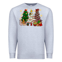 Heather Grey Cake Christmas trees Premium Sweatshirt - NancyCooperArtShop