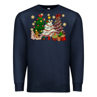 Navy Cake Christmas trees Premium Sweatshirt - NancyCooperArtShop