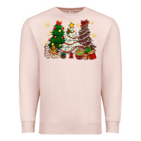Pale Pink Cake Christmas trees Premium Sweatshirt - NancyCooperArtShop