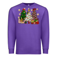 Purple Cake Christmas trees Premium Sweatshirt - NancyCooperArtShop