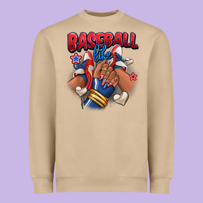 Heavyweight Sweatshirt Baseball life afro girl sneakers