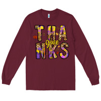 Burgundy give thanks Long Sleeve Tee - CowhideDigitalArt