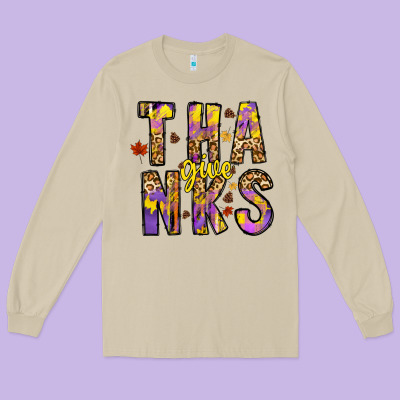 Give Thanks Long Sleeve Tee Designed By Cowhidedigitalart