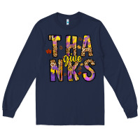 Navy give thanks Long Sleeve Tee - CowhideDigitalArt