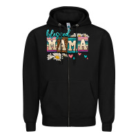 Black daisy blessed mama Zipper Hoodie - AdoDesignShop