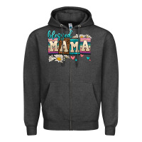 Charcoal Heather daisy blessed mama Zipper Hoodie - AdoDesignShop