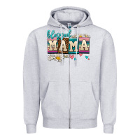 Heather Grey daisy blessed mama Zipper Hoodie - AdoDesignShop