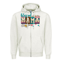 Oatmeal Heather daisy blessed mama Zipper Hoodie - AdoDesignShop
