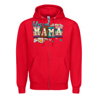 Red daisy blessed mama Zipper Hoodie - AdoDesignShop