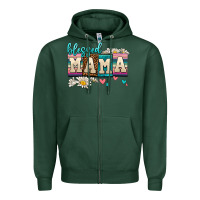 Sports Green daisy blessed mama Zipper Hoodie - AdoDesignShop