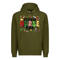Army Green resting nurse face Premium Hoodie - MaliasSmallBusiness