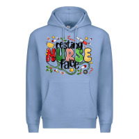 Colony Blue resting nurse face Premium Hoodie - MaliasSmallBusiness