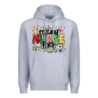 Heather Grey resting nurse face Premium Hoodie - MaliasSmallBusiness