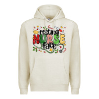 Oatmeal Heather resting nurse face Premium Hoodie - MaliasSmallBusiness