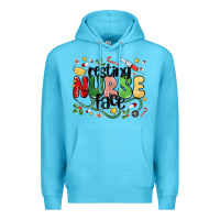 Ocean Blue resting nurse face Premium Hoodie - MaliasSmallBusiness