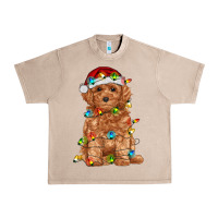 French Oak toy poodle with christmas lights Urban Heavy Tee - RanaPortraitStore