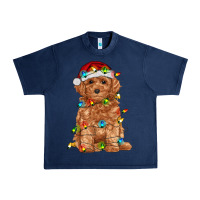 Navy toy poodle with christmas lights Urban Heavy Tee - RanaPortraitStore