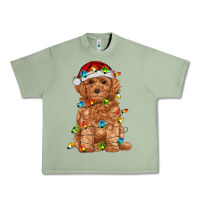 Oil Green toy poodle with christmas lights Urban Heavy Tee - RanaPortraitStore