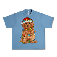 Pebble Blue toy poodle with christmas lights Urban Heavy Tee - RanaPortraitStore
