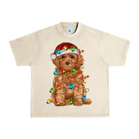 Toy Poodle With Christmas Lights Urban Heavy Tee | Teevron
