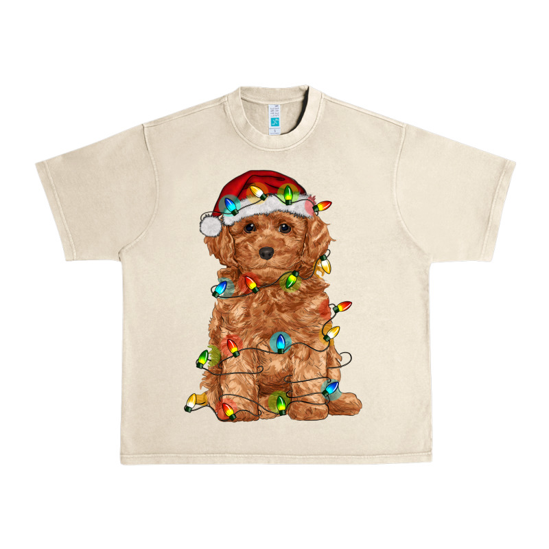 Toy Poodle With Christmas Lights Urban Heavy Tee by RanaPortraitStore | Teevron