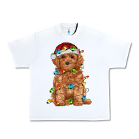 White toy poodle with christmas lights Urban Heavy Tee - RanaPortraitStore