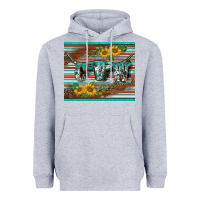 Heather Grey western cow serape leopard sunflowers mousepad Heavyweight Hoodie - BarkalooDesign