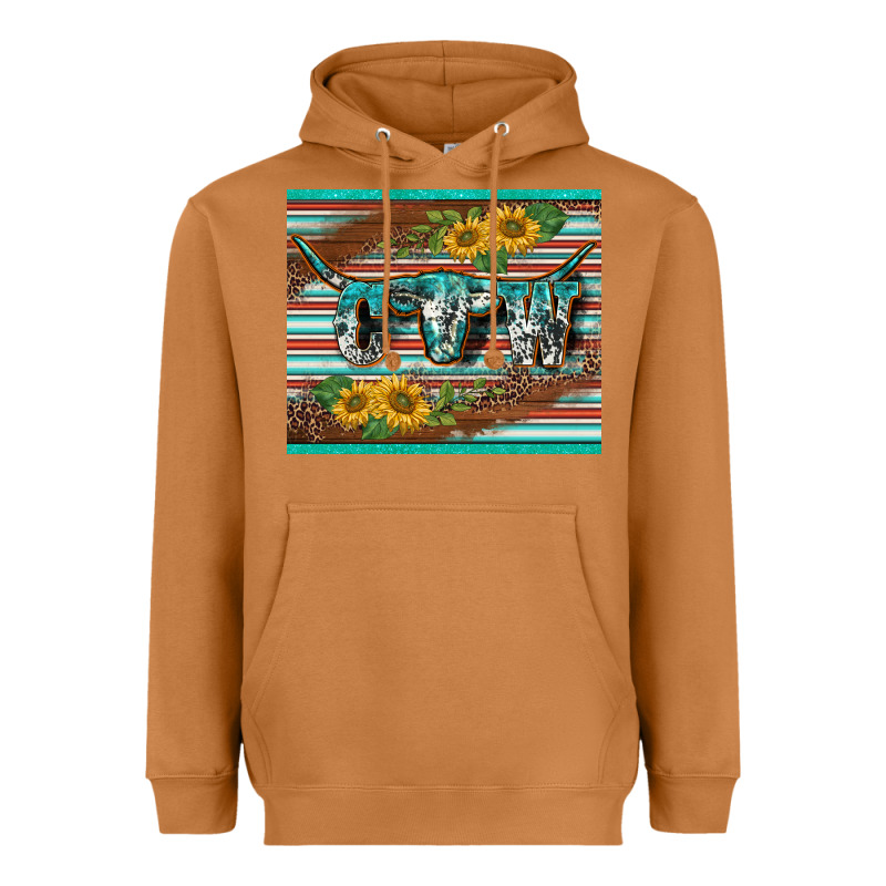 Western Cow Serape Leopard Sunflowers Mousepad Heavyweight Hoodie by BarkalooDesign | Teevron