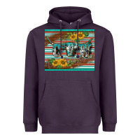Plum western cow serape leopard sunflowers mousepad Heavyweight Hoodie - BarkalooDesign