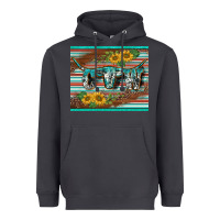 Smoke western cow serape leopard sunflowers mousepad Heavyweight Hoodie - BarkalooDesign