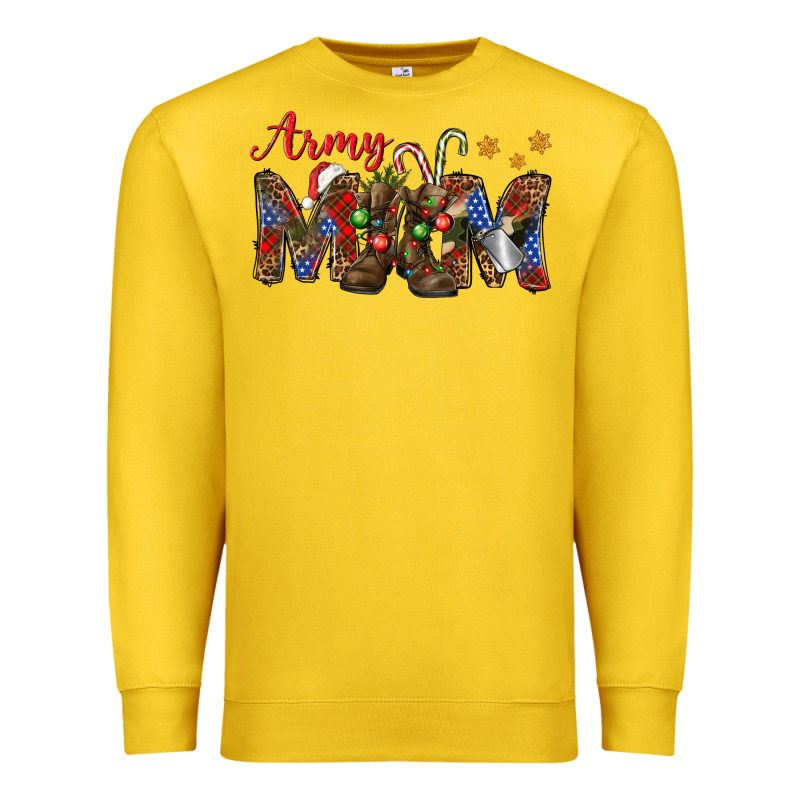 Christmas Army Mom Premium Sweatshirt by NancyCooperArtShop | Teevron