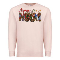Pale Pink Christmas Army Mom Premium Sweatshirt - NancyCooperArtShop