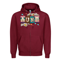Burgundy daisy aunt Zipper Hoodie - AdoDesignShop