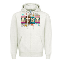 Oatmeal Heather daisy aunt Zipper Hoodie - AdoDesignShop