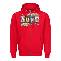 Red daisy aunt Zipper Hoodie - AdoDesignShop