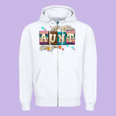 Daisy Aunt Zipper Hoodie Designed By Adodesignshop