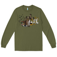 Army Green faith Long Sleeve Tee - SublimationCraftShop