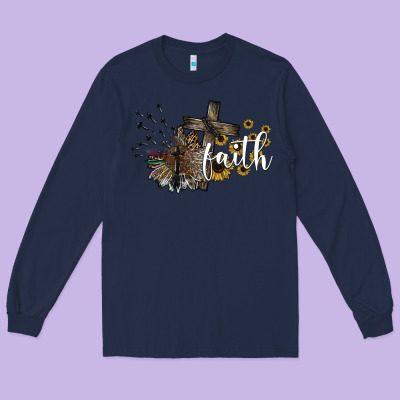 Faith Long Sleeve Tee Designed By Sublimationcraftshop