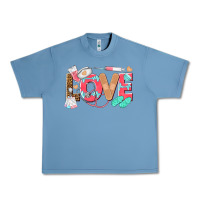 Pebble Blue nurse love Urban Heavy Tee - texasbilliewilder