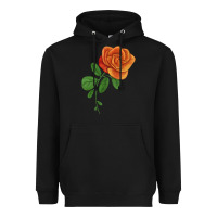 Black Burst Of Joy Rose Heavyweight Hoodie - LillyAllenDesigns