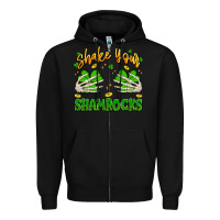 Black shake your shamrocks Zipper Hoodie - Artiststas