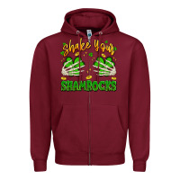 Burgundy shake your shamrocks Zipper Hoodie - Artiststas