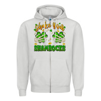 Dove Grey shake your shamrocks Zipper Hoodie - Artiststas