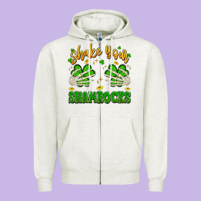 Shake Your Shamrocks Zipper Hoodie Designed By Artiststas
