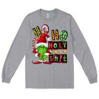 Heather Grey ho ho holy shit Long Sleeve Tee - FaDigitalArtStudio